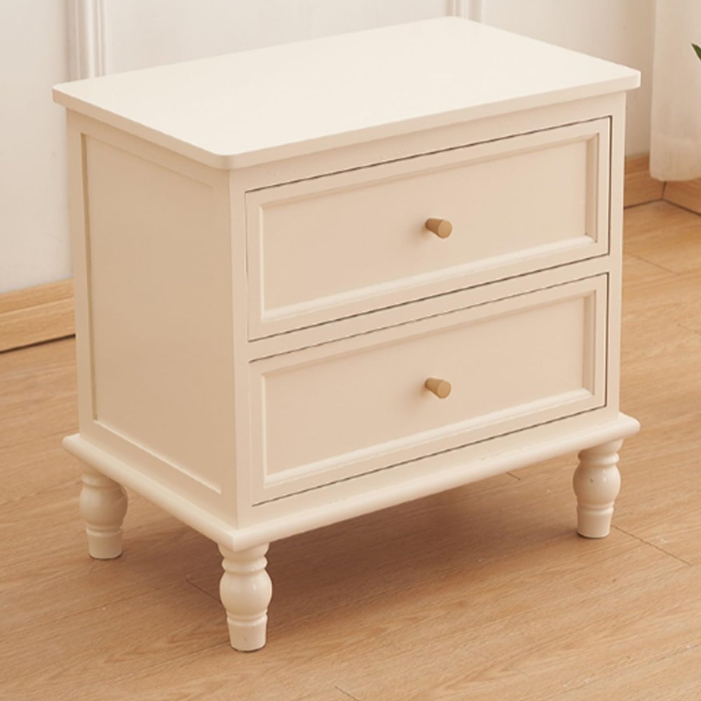 Solid wood night stands for bedrooms white/ivory,tall nightstand with drawer,modern small nightstand 2 drawer,mid century modern nightstand,white nightstand with drawers,For living room, bedroom ( Col