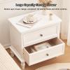 Solid wood night stands for bedrooms white/ivory,tall nightstand with drawer,modern small nightstand 2 drawer,mid century modern nightstand,white nightstand with drawers,For living room, bedroom ( Col view 3
