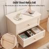 Solid wood night stands for bedrooms white/ivory,tall nightstand with drawer,modern small nightstand 2 drawer,mid century modern nightstand,white nightstand with drawers,For living room, bedroom ( Col view 4