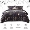 EXQ Home Quilt Set King Size Black Print 3 Piece,Lightweight Soft Coverlet Modern Style Sun Starry Pattern Bedspread Set(1 Quilt,2 Pillow Shams) view 3