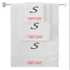 BY LORA Custom Embroidered Terry Cotton Ring Spun Bath Towel, Hand Towel and Washcloth Set - White Towel Set, Black Chancery Initial S view 1