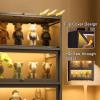 PINFUJA Glass Display Cabinet Glass Display Case Showcase Countertop Glass Display Shelf Curio Cabinet with Bookcase Display Shelves (Color : Black, Size : 3F-120x35x106cm) view 3
