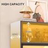 PINFUJA Glass Display Cabinet Glass Display Case Showcase Countertop Glass Display Shelf Curio Cabinet with Bookcase Display Shelves (Color : Black, Size : 3F-120x35x106cm) view 4