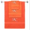 BY LORA Custom Embroidered Terry Cotton Ring Spun Bath Towel, Hand Towel and Washcloth Set - Orange Towel Set, Silver Chancery Initial K view 1