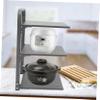 OKUMEYR Foldable Kitchen Pan Organizer Rack Multi Carbon Steel Pot Storage for Cabinets under Sink Space-saving Design for Pans Pots and Spice Bottles Efficient Kitchen Storage view 2