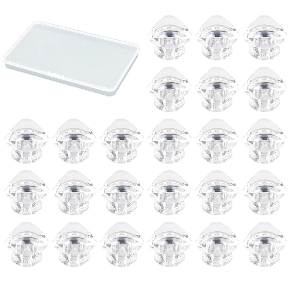 GERRIT Self Adhesive Cabinet Pull Handle, 24pcs Egg Shaped Acrylic Knobs Transparent Acrylic Cupboard Pulls Without Drill for Dressing Boxes and Other Small Furniture (Color : Red, Size : Triangle)