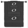 BY LORA Custom Embroidered Terry Cotton Ring Spun Bath Towel, Hand Towel and Washcloth Set - Charcoal Towel Set, White Chancery Initial O view 1