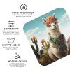 6Pcs Drink Coasters for Drinks Tabletop Protection, Mexican Llama Cactus Leather Coaster for Kinds of Cups, Absorbent Cup Coaster for Coffee Table Home Decor 4" Cup Mat Pad view 3