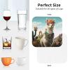 6Pcs Drink Coasters for Drinks Tabletop Protection, Mexican Llama Cactus Leather Coaster for Kinds of Cups, Absorbent Cup Coaster for Coffee Table Home Decor 4" Cup Mat Pad view 4