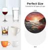 6Pcs Drink Coasters for Drinks Tabletop Protection, Red Beach Reef Leather Coaster for Kinds of Cups, Absorbent Cup Coaster for Coffee Table Home Decor 4" Cup Mat Pad view 4