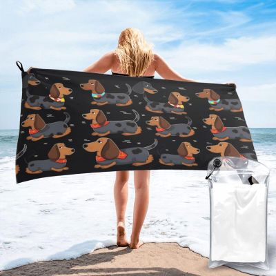 NONHAI Beach Towel I Love My Dog Dachshunds Microfiber Bath Towels Quick Dry Towel for Swimmers Sand Proof Beach Towels Absorbent Bathroom Towel for Hotel Gym Spa Yoga Bath Towel 27.5"x55"
