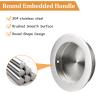 GERRIT Black Flush Pulls Barn Door Pulls Handles, 4pcs 304 Stainless Steel Sliding Door Handles Round Flush Recessed Cabinet Handles.(51mm) (Color : Silver70mm) view 3