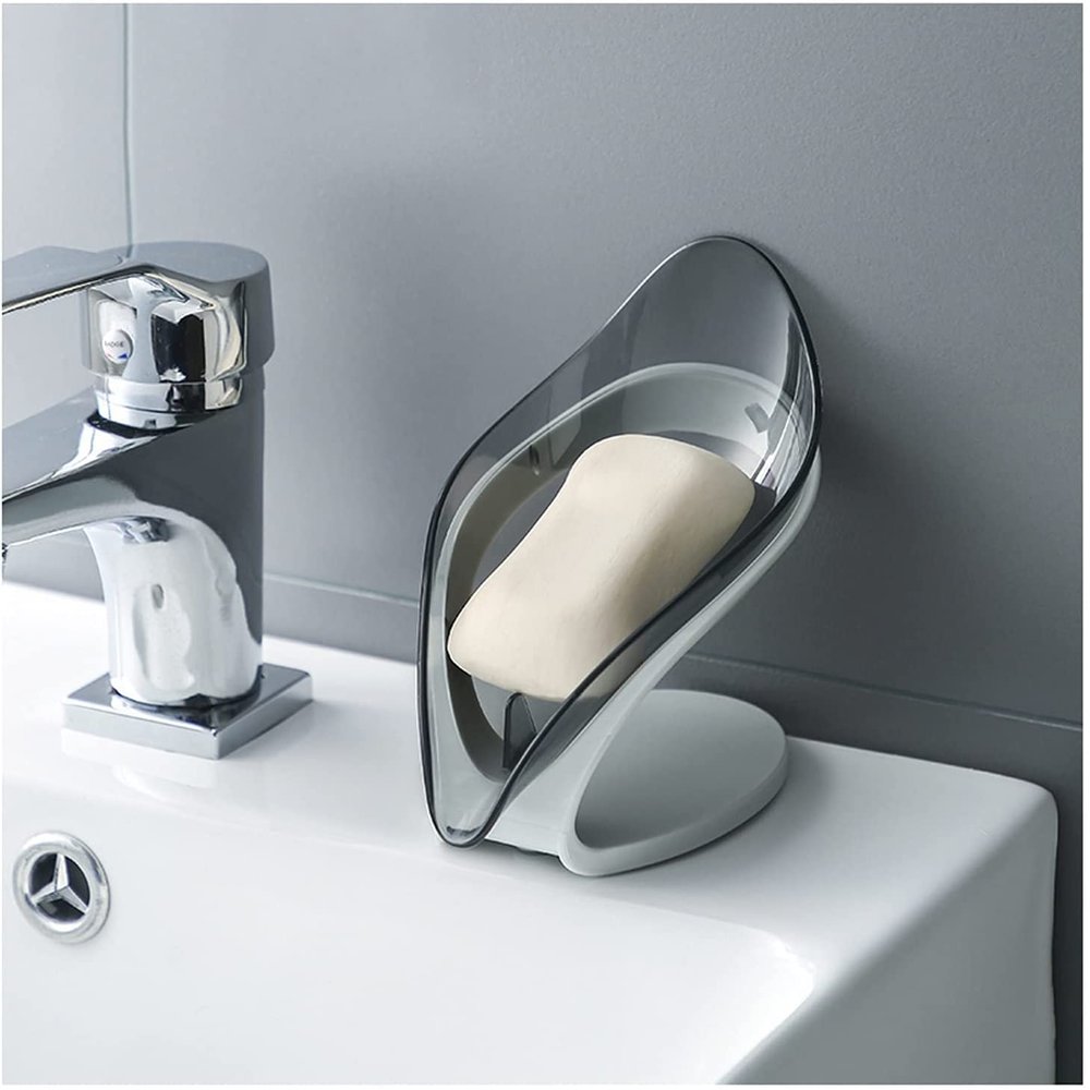 2 Pieces Soap Box Leaf-Shaped Soap Box Soap Dish for ShowerPunching Bathroom Leaf Soap Box Best Soap Case (Color : B)