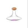 1700ml/60oz Glass Wine Decanter with Stopper,Ribs Design for Max Aerating,Pink BottomEasy for Cleaning&View. for Home, Holiday&Gifts-Unique Function for Red Wine(Food Safe Borosilicated Glass) view 1