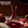 1700ml/60oz Glass Wine Decanter with Stopper,Ribs Design for Max Aerating,Pink BottomEasy for Cleaning&View. for Home, Holiday&Gifts-Unique Function for Red Wine(Food Safe Borosilicated Glass) view 2