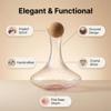 1700ml/60oz Glass Wine Decanter with Stopper,Ribs Design for Max Aerating,Pink BottomEasy for Cleaning&View. for Home, Holiday&Gifts-Unique Function for Red Wine(Food Safe Borosilicated Glass) view 3