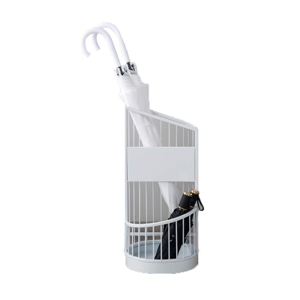 Umbrella Holder Stand with Removable Water Tray - Large - Rain Collection - Entryway - Decorative Metal Freestanding Rack Organizer - Cane Walking Stick Holder (White Big)