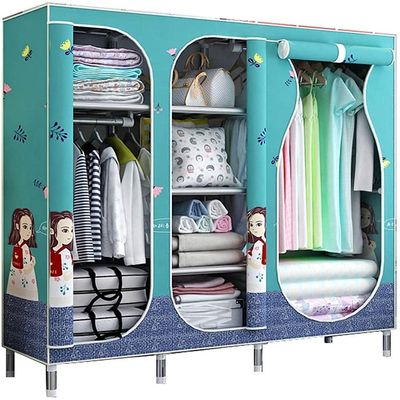 Bedroom Closet Portable Large Open Wardrobe Storage Organiser Hangers for Wardrobes Clothes Rack (Color : D Size : 168 45 145CM) (B 168 * 45 * 145CM)