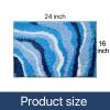 FJMCOZY Cute Blue Bath Mat - Soft Fluffy Ultra-Absorbent Non Slip Washable Bath Mat for Floor Tub & Shower, 24x16inch view 2