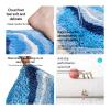 FJMCOZY Cute Blue Bath Mat - Soft Fluffy Ultra-Absorbent Non Slip Washable Bath Mat for Floor Tub & Shower, 24x16inch view 3