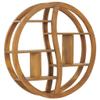 GOLINPEILO Solid Wood Yin Yang Wall Shelf, Floating Wall Mounted Shelves Wall Decor, Wall Mounted Display Organizer Shelf, 31.5"x6.9"x31.5" Solid Wood Teak view 1