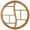 GOLINPEILO Solid Wood Yin Yang Wall Shelf, Floating Wall Mounted Shelves Wall Decor, Wall Mounted Display Organizer Shelf, 31.5"x6.9"x31.5" Solid Wood Teak view 2