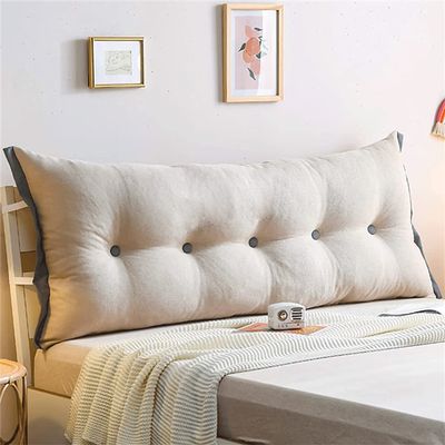 MGEMJMJ Adult Large Headboard Pillow Tatami Reading Cushion Lumbar Pad Sofa Pillow Bed Strap Fixation Head Cushion(Size:70x25.6/180x65cm,Color:A)