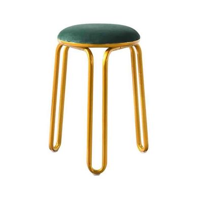 Nordic Wrought Iron Makeup Stool Round Leisure Dining Table and Chair Stool 30x 30x48cm (Color : #8) (#1)