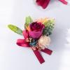 Pink Wedding Wrist Corsage Boutonniere Set for Bride Bridesmaid Groom Groomsmen Parents Wrist Corsage Hand Flower Lapel Pin Button Hole Flower for Prom Homecoming Tea Party Formal Dinner, Style B view 3