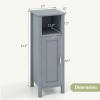 LOKO Bathroom Floor Cabinet, Single Door Storage Organizer with Open Compartment & Adjustable Shelf, Modern Storage Cabinet for Bathroom, Living Room, Study, Kitchen (Gray) view 3