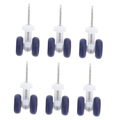 GOOHOCHY 6pcs Silent Curtain Track Pulleys Flexible Gliders for Smooth Movement for Drapes and Room Dividers Compatible with Standard Curtain Tracks