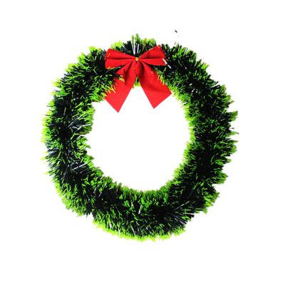 BUGUUYO Christmas Decorative Wreath Bowknot Green Wreath for Home Ornament