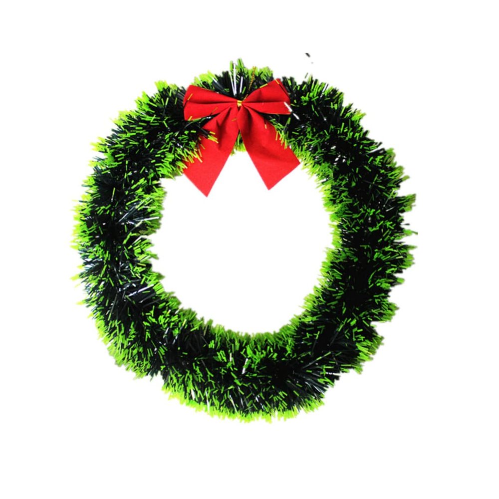 BUGUUYO Christmas Decorative Wreath Bowknot Green Wreath for Home Ornament