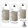 3 Piece Intricate Hurricane Candle Lanterns, Romantic Leaf Lattice Work, Gold Finished Metal, Grey Patina, 7.5 Inches view 3