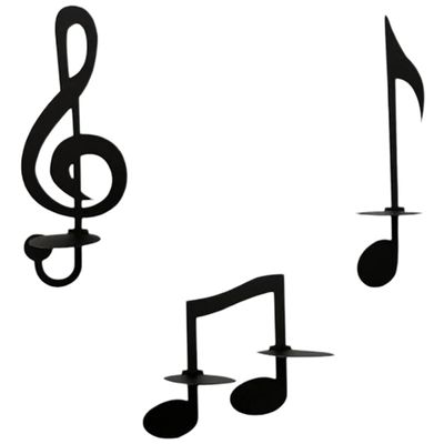 3pcs Music Note Wall Candle Holder Metal Decorative Candle Sconce for Living Room Stylish Music for Home Decor and Romantic Atmosphere