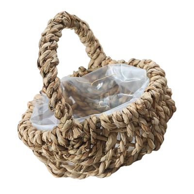 CHILDWEET Handwoven Straw Flower Basket Decorative Storage Container for Weddings and Home Decor Rustic Woven Basket Smooth Edges for Floral Arrangements and Special Events