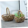 CHILDWEET Handwoven Straw Flower Basket Decorative Storage Container for Weddings and Home Decor Rustic Woven Basket Smooth Edges for Floral Arrangements and Special Events view 3