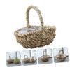 CHILDWEET Handwoven Straw Flower Basket Decorative Storage Container for Weddings and Home Decor Rustic Woven Basket Smooth Edges for Floral Arrangements and Special Events view 4