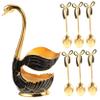 MUCKLILY Metal Scoop Spoons Silverware Holder Dessert Spoons Restaurant Teaspoons Condiment Cake Swan Base Kitchen Mixing view 1