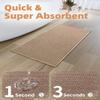 PADOOR Non-Slip Bath Mat With Rubber-Backing, Braided Absorbent Machine Washable Thin Rug, Quick Dry, Fits Under Door, for Bathroom Floor, 20''x32'' Beige view 3