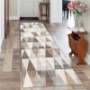 Khaki Hallway Runner Rug - Triangular Design, Long Carpet Runner 100cm 1.5m 2m 250cm 300cm 4m 5m 6m Door Mat Non Slip Area Rugs for Kitchen Hall Stairs (Size : 3.9 ft 16.4 ft) view 2