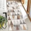 Khaki Hallway Runner Rug - Triangular Design, Long Carpet Runner 100cm 1.5m 2m 250cm 300cm 4m 5m 6m Door Mat Non Slip Area Rugs for Kitchen Hall Stairs (Size : 3.9 ft 16.4 ft) view 4