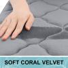 OLANLY Memory Foam Bath Mat Rug 40x32, Ultra Soft and Absorbent Bathroom Rugs, Non-Slip, Comfortable, Machine Washable Bath Carpet for Bathroom Floor, Tub, Shower and Home Decor Accessories, Grey view 2