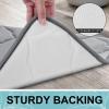 OLANLY Memory Foam Bath Mat Rug 40x32, Ultra Soft and Absorbent Bathroom Rugs, Non-Slip, Comfortable, Machine Washable Bath Carpet for Bathroom Floor, Tub, Shower and Home Decor Accessories, Grey view 4