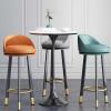High Stools with Back Rest 360 Degree Rotary Perching Stool Kitchen Breakfast Bar Stools PU Leather Counter Chairs Casual Counter Stool, 2 Packs view 2
