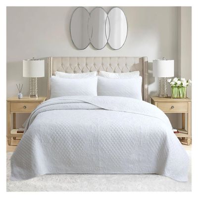 ADovz 100% Cotton Quilted Bedspread with Pillowcases Quilt Set King Queen Size 3PCS Coverlet Summer Blanket Dust Cover Bed Sheeet,Bed Sheets, FH-762