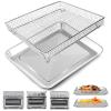 Air Fryer Tray Replacement Parts for Cuisinart TOA-60 TOA-65 TOA-70 Toaster Convection Oven, 12.4 * 11'' Non-stick Mesh Stainless Steel Basket Wire Rack Accessories Parts, Dishwasher Safe view 1