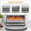 Air Fryer Tray Replacement Parts for Cuisinart TOA-60 TOA-65 TOA-70 Toaster Convection Oven, 12.4 * 11'' Non-stick Mesh Stainless Steel Basket Wire Rack Accessories Parts, Dishwasher Safe view 3