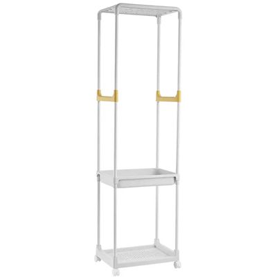 Coat Rack Freestanding with Shelves Hall Tree with 3 Shelves Standing Small Clothes Rack Closet Organizer for Entryway Bedroom (Color : Gray, Size : 32 * 44 * 160cm) (Yellow 32 * 44 * 160cm)