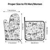 Jbyjbx Video Game Boys Print Oven Mitts and Pot Holders Gloves Set for Kitchen Baking Grilling 7.2"X11"BBQ view 2